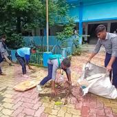 स्वछता के लिय श्रमदान