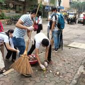 स्वछता के लिय श्रमदान