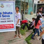 स्वछता के लिय श्रमदान